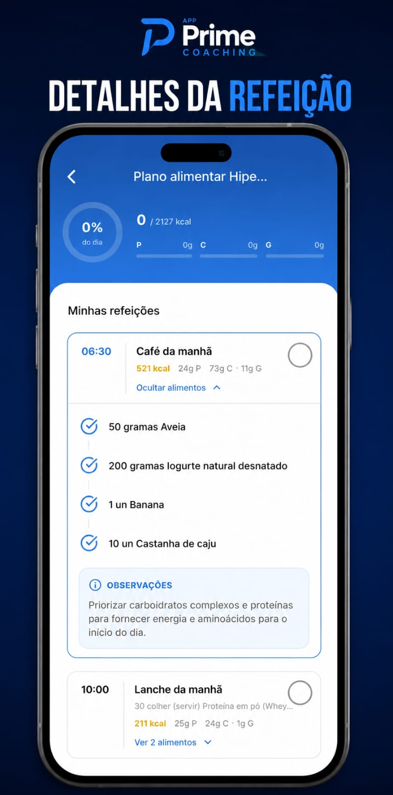 Detalhes da refeição
