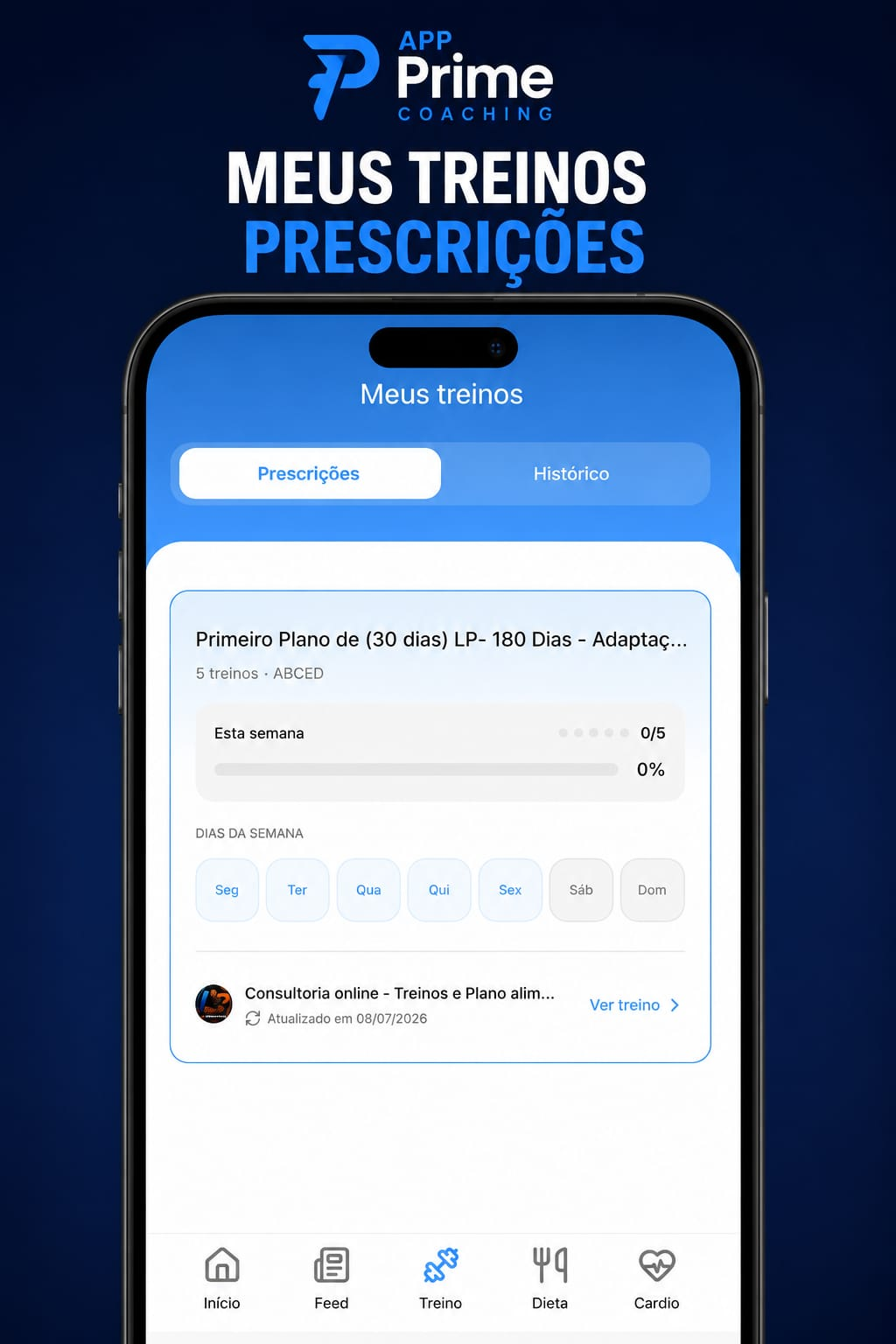 Meus treinos e prescrições